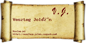 Veszteg Jolán névjegykártya